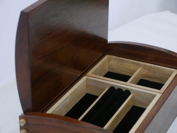 Solid Rosewood and Maple Luxury Jewellery Box 12in - Image 3