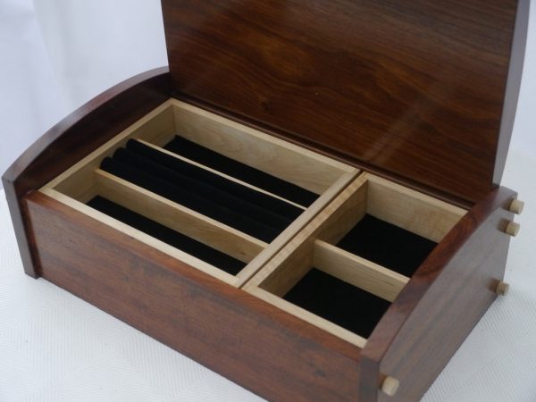 Solid Rosewood and Maple Luxury Jewellery Box 12in - Image 7