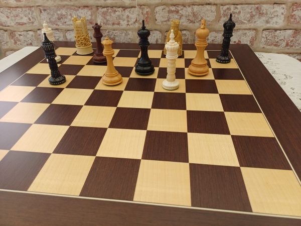 Large Wenge and Maple Chess Board with 2.4 inch (60mm) - Image 7