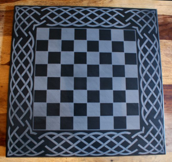 Welsh Slate Chess Board. Heavy weighing 20 KG and with 2 inch squares - Image 5