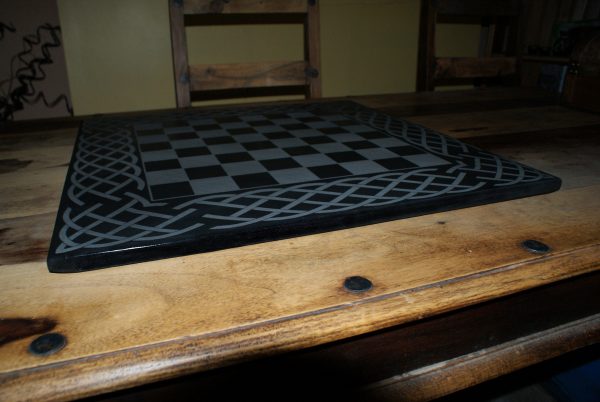 Welsh Slate Chess Board. Heavy weighing 20 KG and with 2 inch squares - Image 11