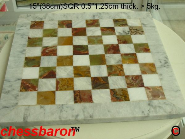 Solid Marble Multi-Coloured Heavy Chess Board