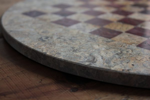 Solid Marble Multi-Coloured Heavy ROUND Chess Board