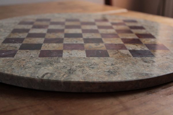 Solid Marble Multi-Coloured Heavy ROUND Chess Board - Image 8