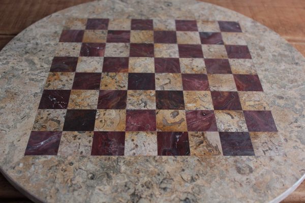 Solid Marble Multi-Coloured Heavy ROUND Chess Board - Image 10