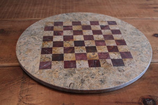 Solid Marble Multi-Coloured Heavy ROUND Chess Board - Image 11