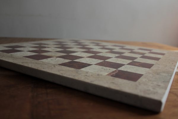 Solid Marble Red and Fawn Heavy SQUARE Chess Board - Image 9