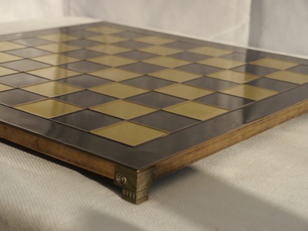 Metal Chess Board - Gold and Brown - 18 inches