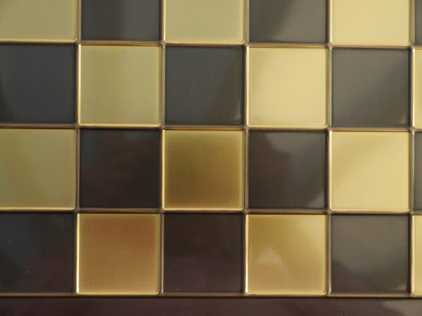 Metal Chess Board - Gold and Brown - 18 inches - Image 5