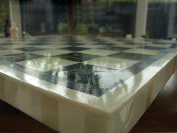 Superb BONE Chess Board - Black and White 1.9 inch Squares - Image 4