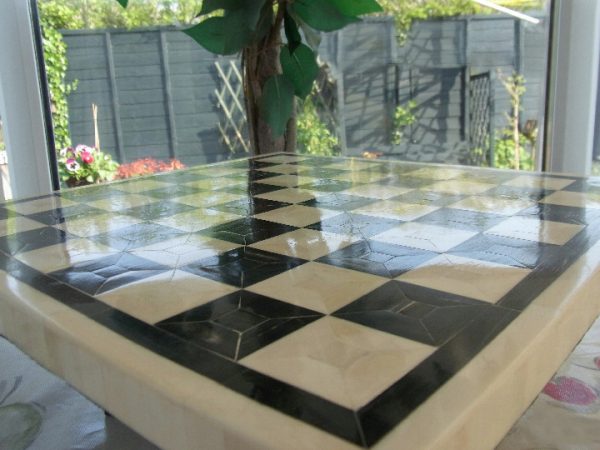 Superb BONE Chess Board - Black and White 1.9 inch Squares - Image 5