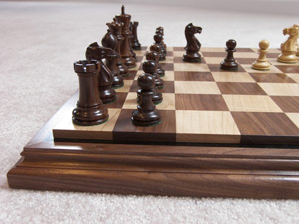 Superb Bone Chess Board Black White 2.1 inch Squares