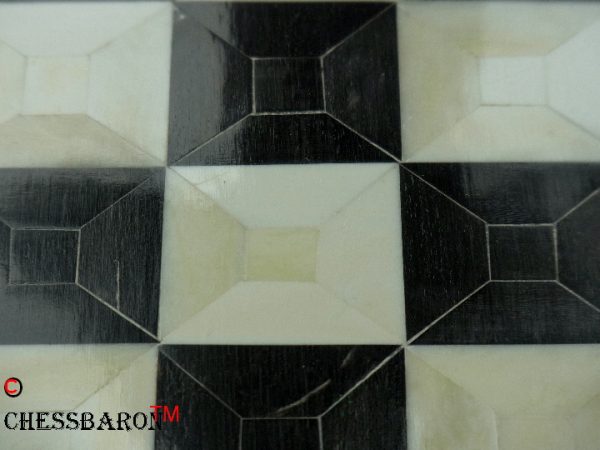 Superb Bone Chess Board Black White 2.1 inch Squares - Image 4