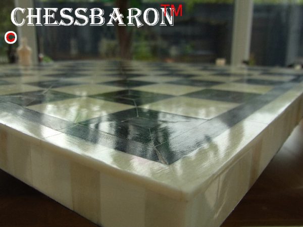 Superb Bone Chess Board Black White 2.1 inch Squares - Image 5