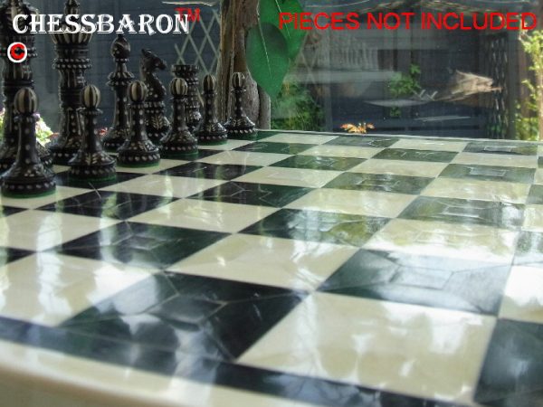 Superb Bone Chess Board Black White 2.1 inch Squares - Image 7