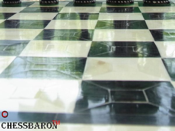 Superb Bone Chess Board Black White 2.1 inch Squares - Image 8