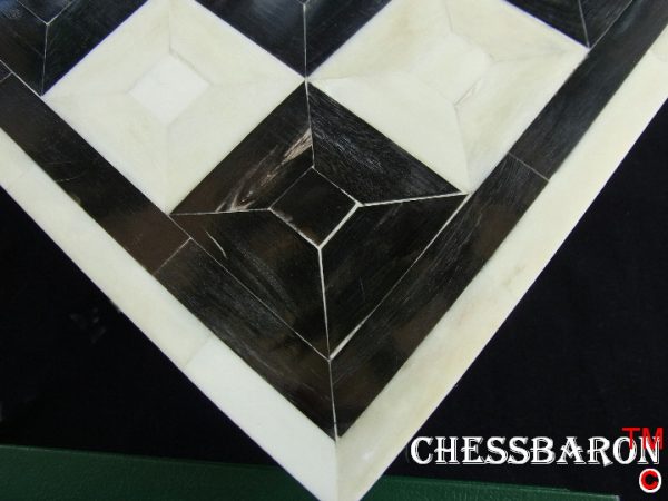 Superb Bone Chess Board Black White 2.1 inch Squares - Image 9