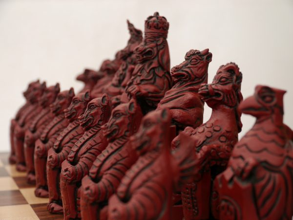 Berkeley Chess Ltd - Royal Beasts Chess Set - Ivory and Red - Image 8
