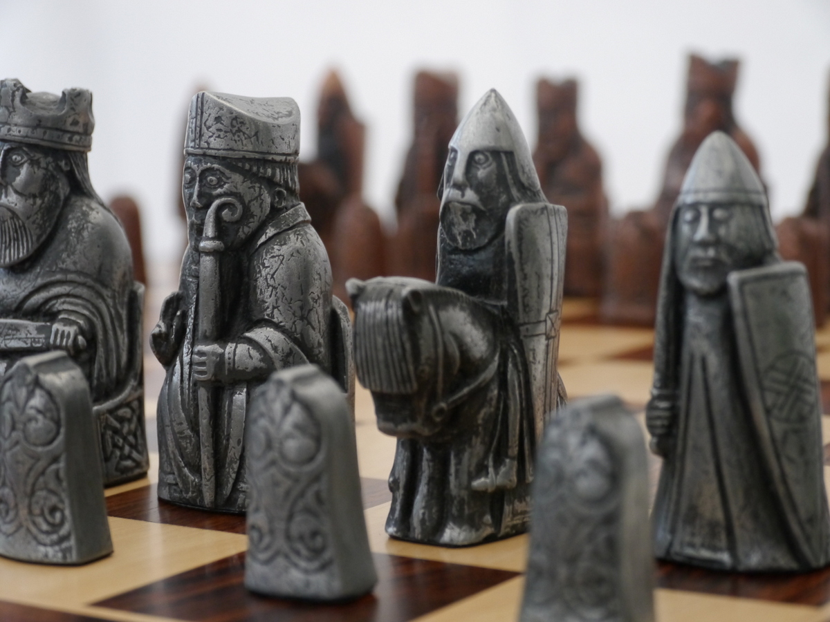 Metal Isle of Lewis Chess Set Pieces 