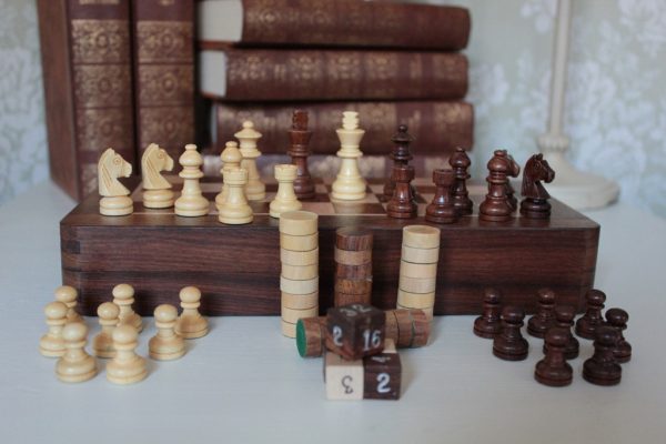 Magnetic Chess, Draughts and Backgammon 10 x 10 Inches - Image 3