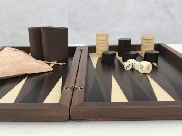 Dal Negro Luxury Wooden Backgammon - Walnut 50cm - Image 9
