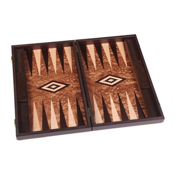 Manopoulos Burl Walnut Backgammon - 60cm x 48cm - Image 10