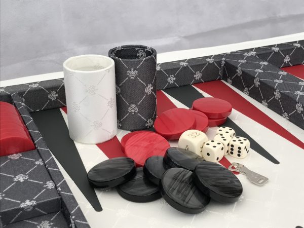 Dal Negro Backgammon - in Plush Grey Fabric 70cm