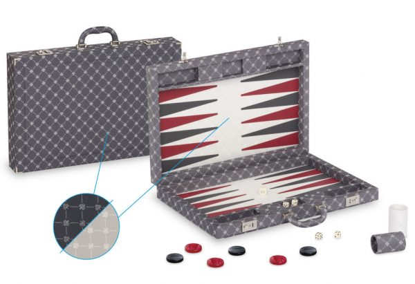 Dal Negro Backgammon - in Plush Grey Fabric 70cm - Image 4