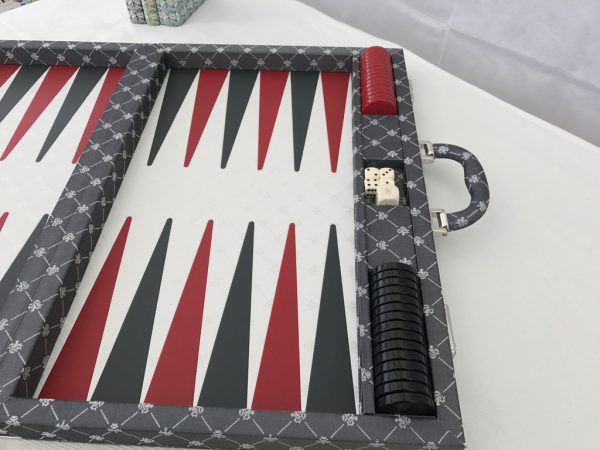 Dal Negro Backgammon - in Plush Grey Fabric 70cm - Image 6