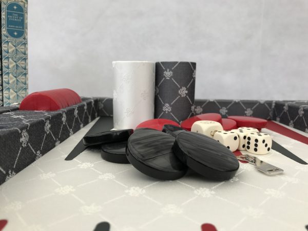 Dal Negro Backgammon - in Plush Grey Fabric 70cm - Image 7