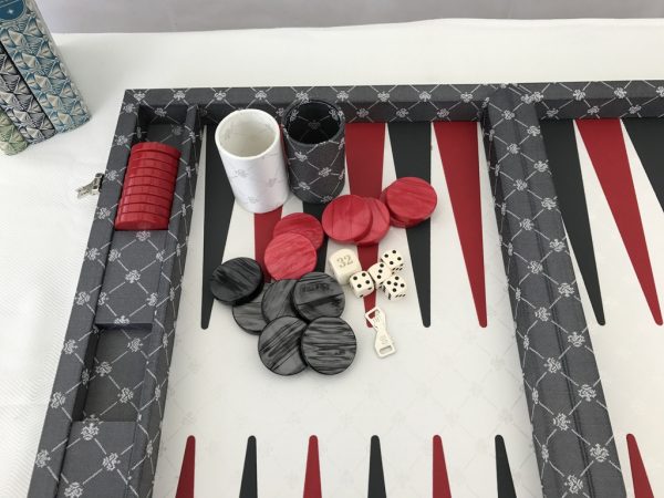 Dal Negro Backgammon - in Plush Grey Fabric 70cm - Image 10