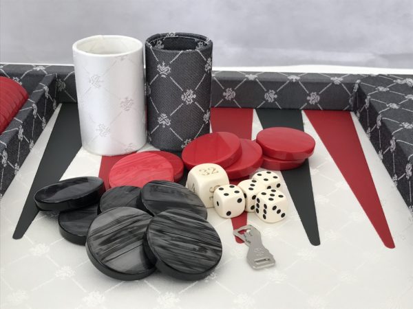 Dal Negro Backgammon - in Plush Grey Fabric 70cm - Image 11