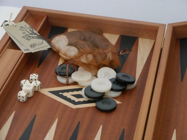 Manopoulos Backgammon - in Mahogany with Wenge and Oak Points - 60cm - Image 5