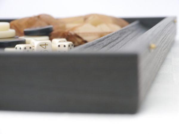 Manopoulos Backgammon - Black Oak - Red Burl and Grey Points - 60cm - Image 2