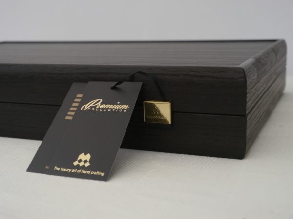 Manopoulos Backgammon - Black Oak - Red Burl and Grey Points - 60cm - Image 6