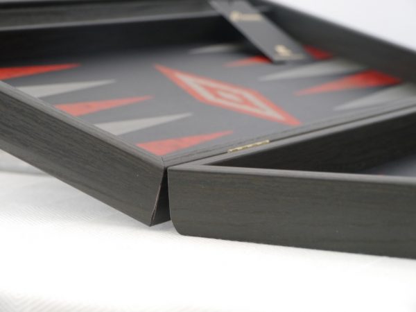 Manopoulos Backgammon - Black Oak - Red Burl and Grey Points - 60cm - Image 10