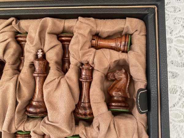 Chess Case in Leather - Double Queens - to 4.75 inch King - Image 8