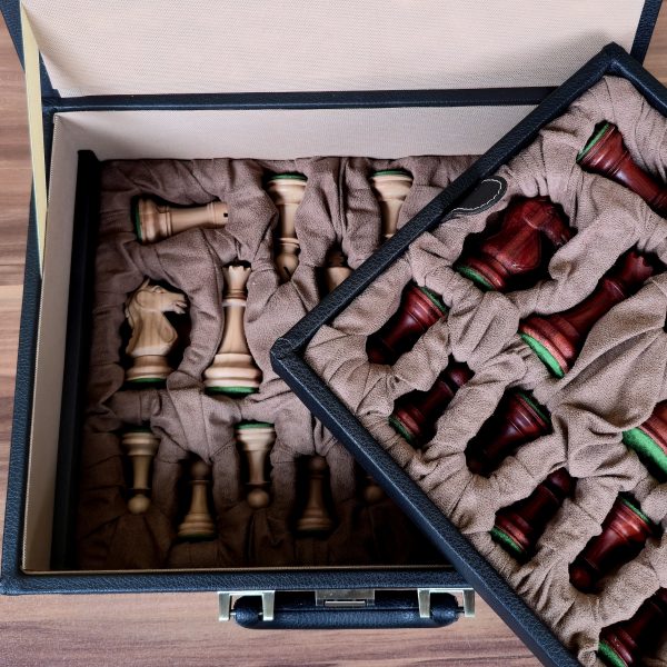 Chess Case in Leather - Double Queens - to 4.75 inch King - Image 7