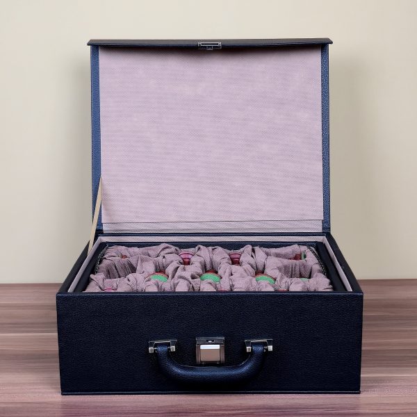 Chess Case in Leather - Double Queens - to 4.75 inch King - Image 9