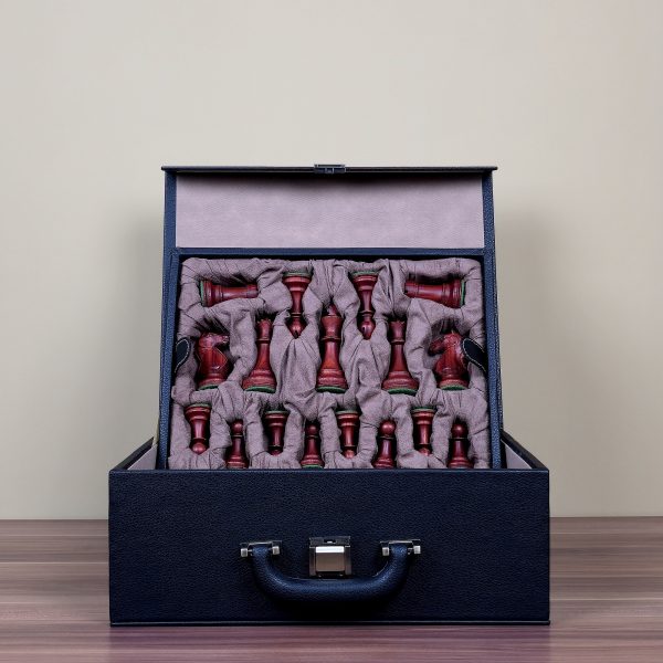 Chess Case in Leather - Double Queens - to 4.75 inch King - Image 11