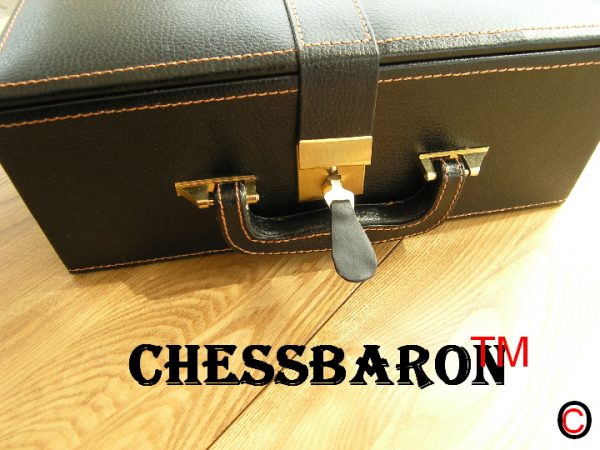 Chess Case in Leather - Double Queens - to 4.75 inch King