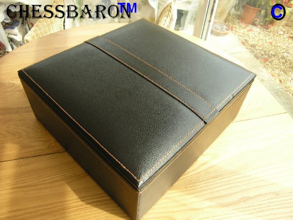Chess Case in Leather - Double Queens - to 4.75 inch King - Image 17
