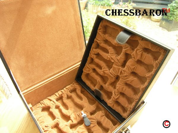 Chess Case in Leather - Double Queens - to 4.75 inch King - Image 19