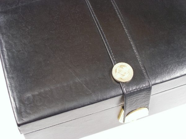 Strapped Leather Chess Box 10 inch x 7 inch x 4 inch