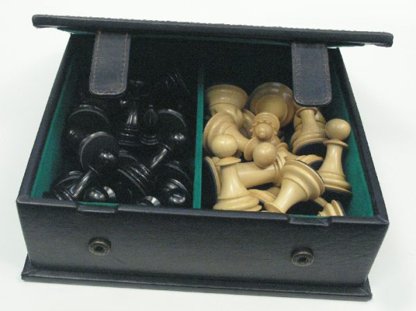 Book Style Leather Chess Box 10" - Image 2