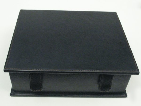 Book Style Leather Chess Box 10" - Image 5