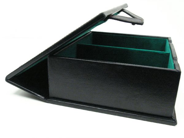 Book Style Leather Chess Box 10" - Image 7