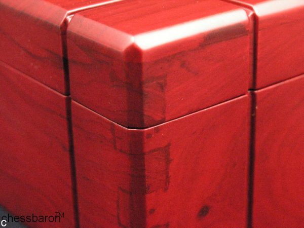 Chess Box (9 x 6 x 4) in RED Solid Wood with Felt Lined Interior