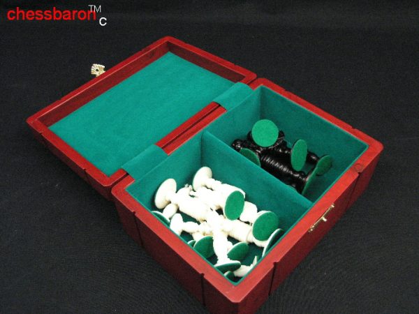 Chess Box (9 x 6 x 4) in RED Solid Wood with Felt Lined Interior - Image 8