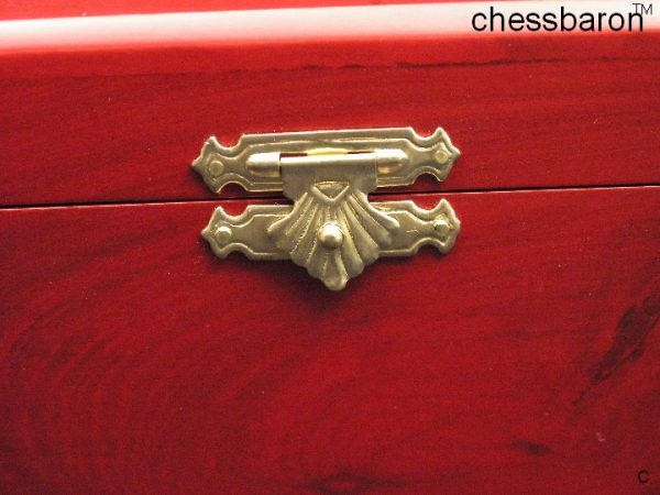 Chess Box (9 x 6 x 4) in RED Solid Wood with Felt Lined Interior - Image 9